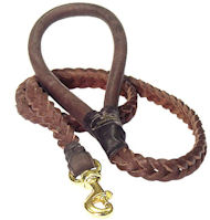 4 FT Braided Leather Dog Leashes for English Bulldog