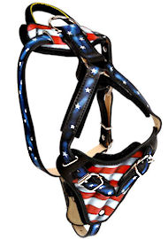American Flag Dog Harness-USA pride Harness for English Bulldog