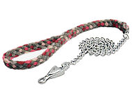 4 ft Braided nylon dog leash with chain for English Bulldog show