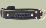 Center D-Ring Leather Collar for English Bulldog