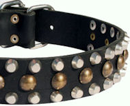 Custom Studded Leather Dog Collar for English Bulldog