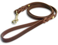 Custom Leather Dog Leash for English Bulldog with brass hook