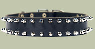 Double Row Spiked Collar for Eng.Bulldog-Leather Spike Collar