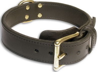 Engl.Bulldog Leather Black collar 23'' /23 inch dog collar-c33nh