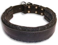 Bulldog Leather Black dog collar 20 inch/20'' collar - C24