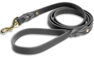 English Bulldog Leather Dog Leash Double Braided 3/4 Inch