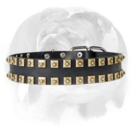 English Bulldog Leather Vintage Style “Caterpillar” Dog Collar English Bulldog Leather Vintage Style “Caterpillar” Dog Collar