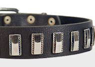 Ornament Dog Collar made of leather for English Bulldog