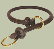Rolled Leather Slip Collar for English BullDog