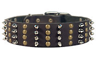 English Bulldog Spike Studded Collar/2"wide Leather Studs collar
