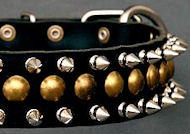 Studded Latigo Leather Dog Collar for English Bulldog