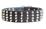 Wide Studded Leather Dog Collar-2 inch wide for English Bulldog