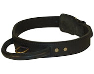 Tac-Black Leather Agitation Collar With Handle for Eng. Bulldog