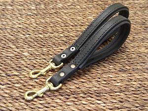 Short leather dog leash  for English bulldog