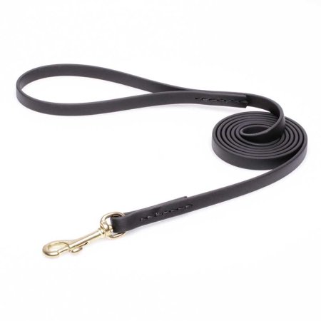 Black Biothane English Bulldog Leash for Walking, Tracking