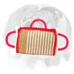 English Bulldog Bite Pillow with Jute Cover for Training