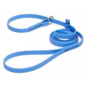 Solid Blue Biothane English Bulldog Leash and Collar Combo