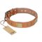 "The Middle Ages" FDT Artisan Handcrafted Tan Leather English Bulldog Collar