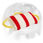 English Bulldog Handstitched Wide Jute Bite Pillow with Three Comfy Handles