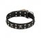 FDT Artisan 'Rock 'n' Roll Style' Fancy Leather English Bulldog Collar with Skulls, Bones and Studs 1 1/2 inch (40 mm) wide