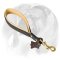 English Bulldog Short Leather Pull Tab Dog Leash