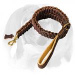 Luxurious Braided Leather Dog Leash for English Bulldog Breed