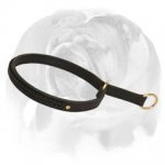 2 Ply Leather Choke Dog Collar for Strong English Bulldog breed