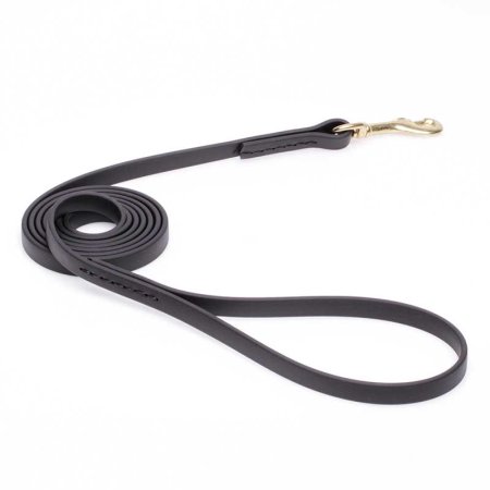 Black Biothane English Bulldog Leash for Walking, Tracking