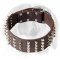 English Bulldog Leather Wide Dog Collar with Spikes and Pyramids
