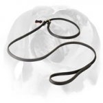 English Bulldog Leather Dog Leash and Choke Collar 2-in-1