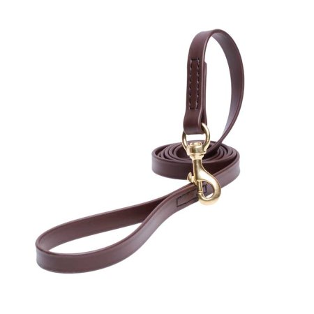 Brown Waterproof English Bulldog Leash Made of Biothane