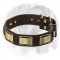 English Bulldog Gorgeous Leather Dog Collar with Beautiful Brass Plates