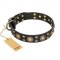 'Baroque Chic' FDT Artisan Studded Black Leather English Bulldog Collar