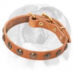 Soft Leather English Bulldog Collar For Puppies
