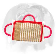 English Bulldog Bite Pillow with Jute Cover for Training