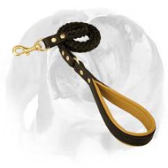 English Bulldog Breed Exclusive Elegant Braided Leather Dog Leash