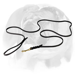 English Bulldog Leather Braided Leash for Dog Shows