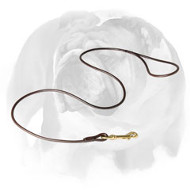 English Bulldog Round Pure Leather Show Dog Leash