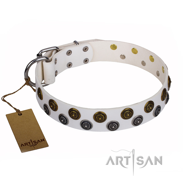 Exceptional genuine leather dog collar for handy use