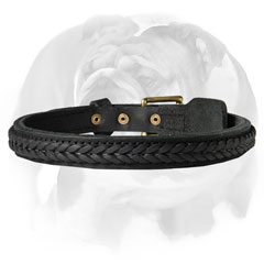 English Bulldog collar with decoration