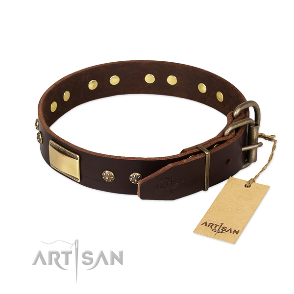 Handcrafted genuine leather collar for your dog