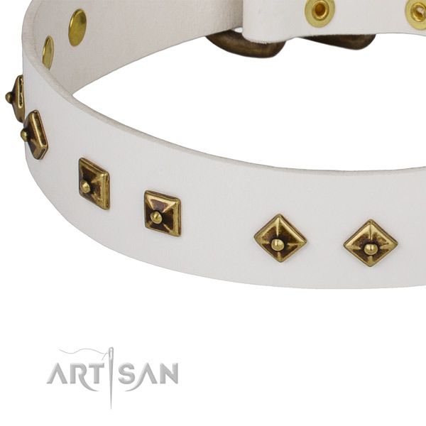 Handcrafted genuine leather collar for your stylish doggie