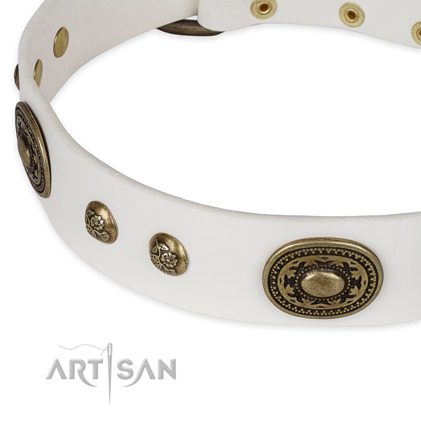 Handcrafted full grain genuine leather collar for your beautiful four-legged friend
