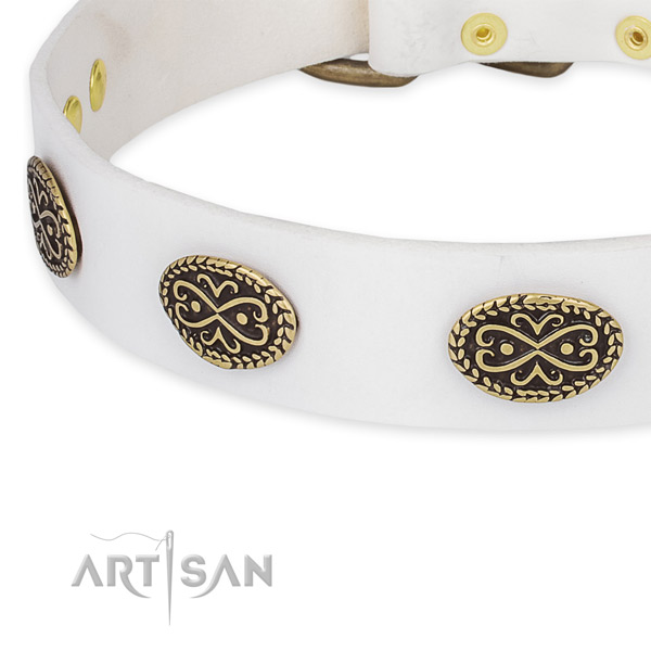 Top quality genuine leather collar for your handsome doggie
