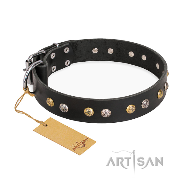 Fancy walking easy wearing dog collar with strong hardware