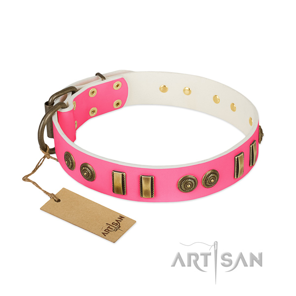 Inimitable natural leather collar for your pet