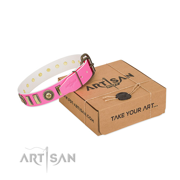 Top rate leather dog collar handmade for your dog