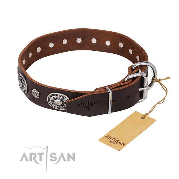 Quality leather dog collar made for easy wearing