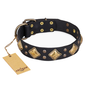 "Fancy-Schmancy" FDT Artisan Studded Leather English Bulldog Collar