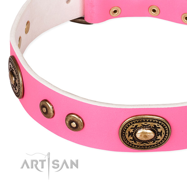 Leather dog collar made of best quality material with adornments